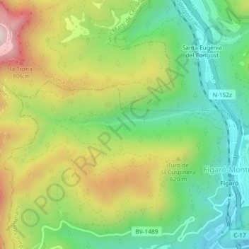 Sot del Bac topographic map, elevation, terrain