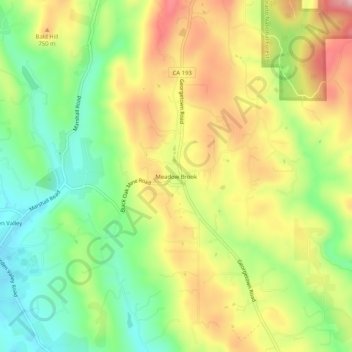 Meadow Brook topographic map, elevation, terrain
