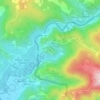 Kanon topographic map, elevation, terrain