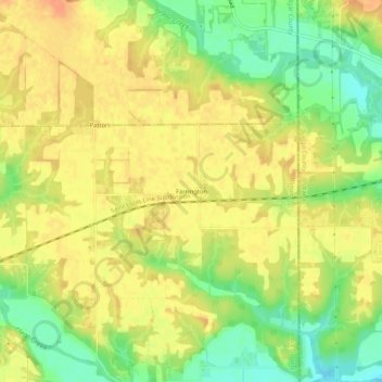 Farrington topographic map, elevation, terrain