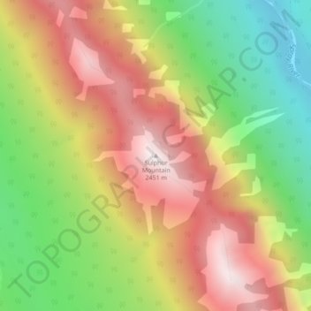 Sulphur Mountain topographic map, elevation, terrain