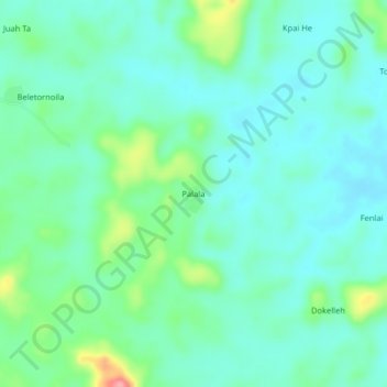 Palala topographic map, elevation, terrain
