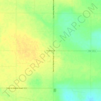 Grassland topographic map, elevation, terrain