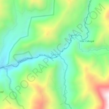 Toche topographic map, elevation, terrain