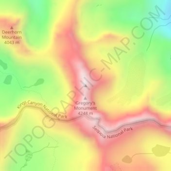 Mount Stanford topographic map, elevation, terrain