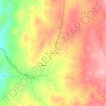 Vale de Afonsinho topographic map, elevation, terrain