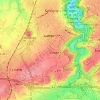 Dornkaul topographic map, elevation, terrain