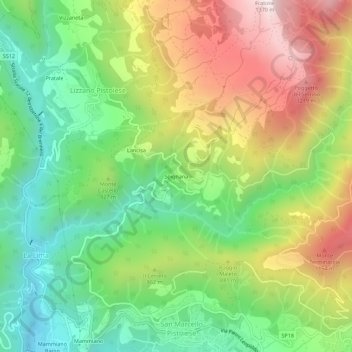 Spignana topographic map, elevation, terrain