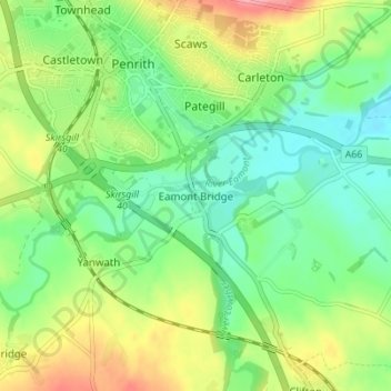 Eamont Bridge topographic map, elevation, terrain