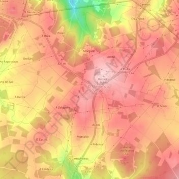 A Filgueira topographic map, elevation, terrain