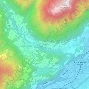 Terzano topographic map, elevation, terrain