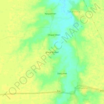 Khera Bhopal topographic map, elevation, terrain