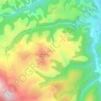 Rogojel topographic map, elevation, terrain