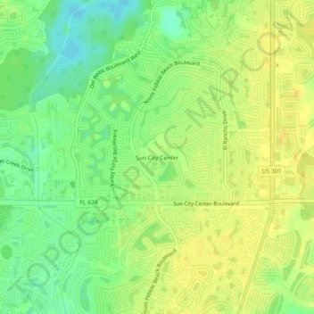 Sun City Center;Greater Sun Center topographic map, elevation, terrain
