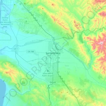 Santa Maria topographic map, elevation, terrain