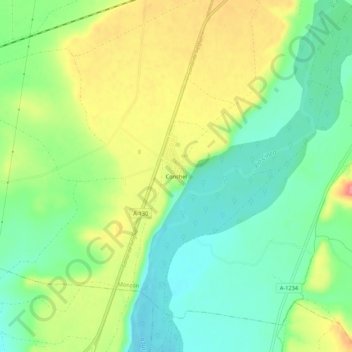 Conchel topographic map, elevation, terrain