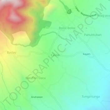 Casile topographic map, elevation, terrain