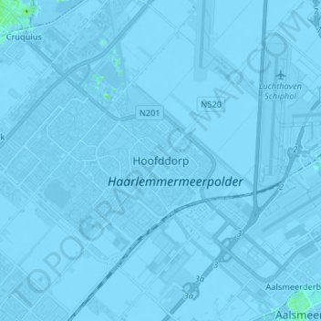 Hoofddorp topographic map, elevation, terrain