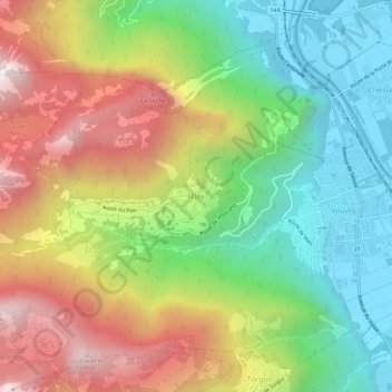 Miex topographic map, elevation, terrain