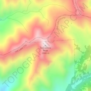 Grandview Peak topographic map, elevation, terrain