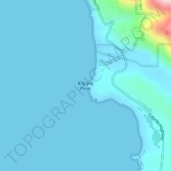 Ragged Point topographic map, elevation, terrain