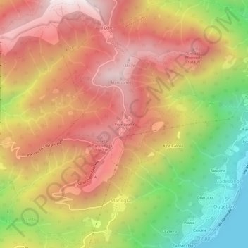 Piancavallo topographic map, elevation, terrain