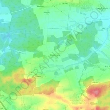 Machtenstein topographic map, elevation, terrain