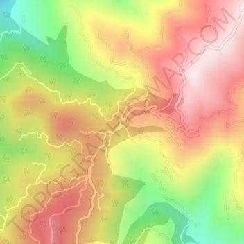 Mouri topographic map, elevation, terrain