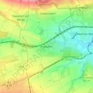 Tröbsdorf topographic map, elevation, terrain