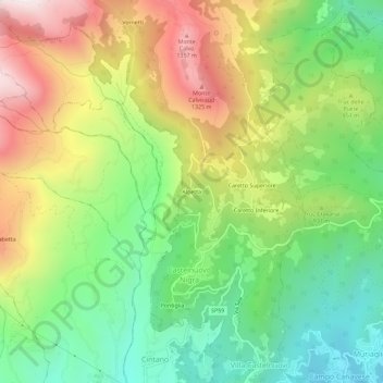 Alpetta topographic map, elevation, terrain
