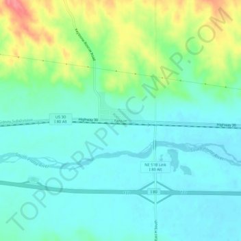 Roscoe topographic map, elevation, terrain
