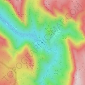 Salto de Poveda topographic map, elevation, terrain