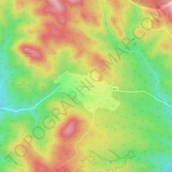 Oborishte topographic map, elevation, terrain