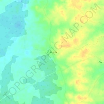 Colombia topographic map, elevation, terrain