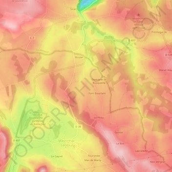 Cayssac topographic map, elevation, terrain