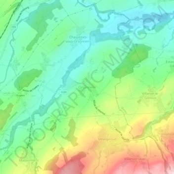 Orsonnens topographic map, elevation, terrain