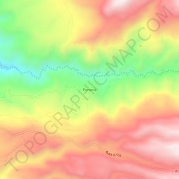 Poroma topographic map, elevation, terrain