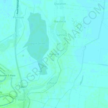 Renard topographic map, elevation, terrain