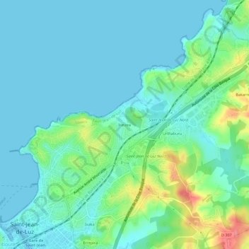 Iratzea topographic map, elevation, terrain