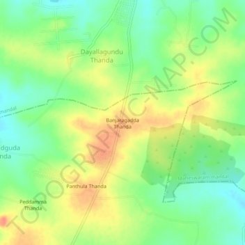 Banjaragadda Thanda topographic map, elevation, terrain