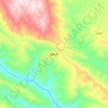 南岭乡 topographic map, elevation, terrain