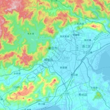 Licheng topographic map, elevation, terrain
