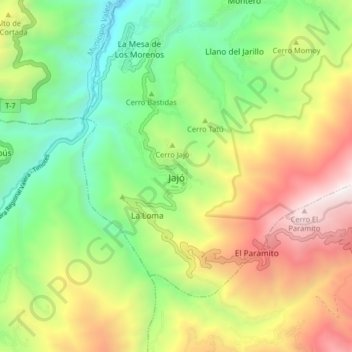 Jajó topographic map, elevation, terrain