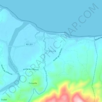 O'Rouck topographic map, elevation, terrain