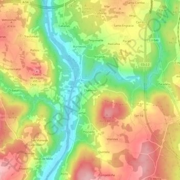 Chamoso topographic map, elevation, terrain