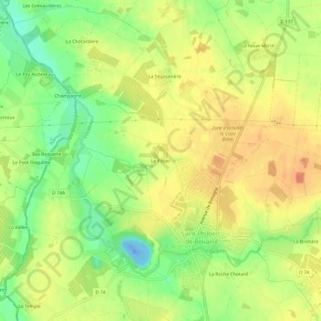 Le Piltier topographic map, elevation, terrain