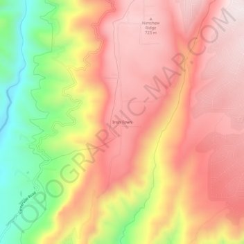 Irish Town topographic map, elevation, terrain