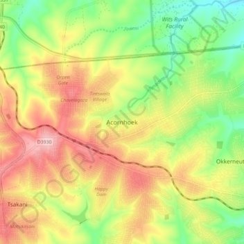 Acornhoek topographic map, elevation, terrain