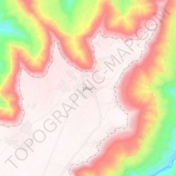 Jihur topographic map, elevation, terrain