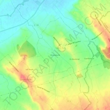 Bassadaure topographic map, elevation, terrain
